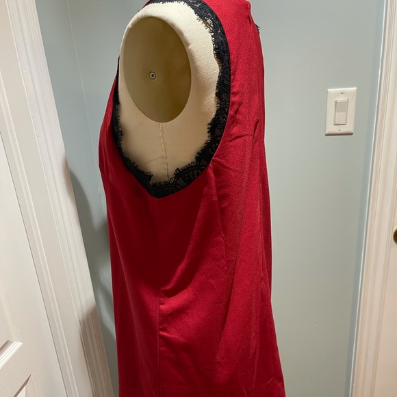 Forever 21 Red Lace Trim Sleeveless Slip Dress L - Picture 5 of 8